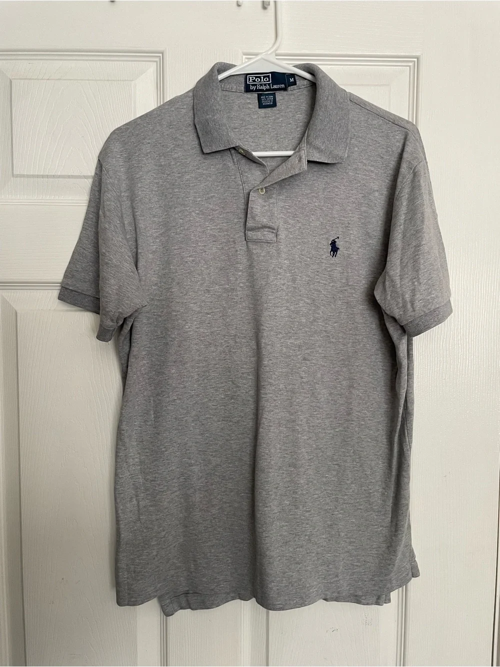 Ralph Lauren Polo 100% Cotton Mens size M Shirt in Heather Gray with Navy Pony